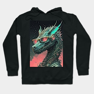 Cyberpunk Glitch Dragon Hoodie